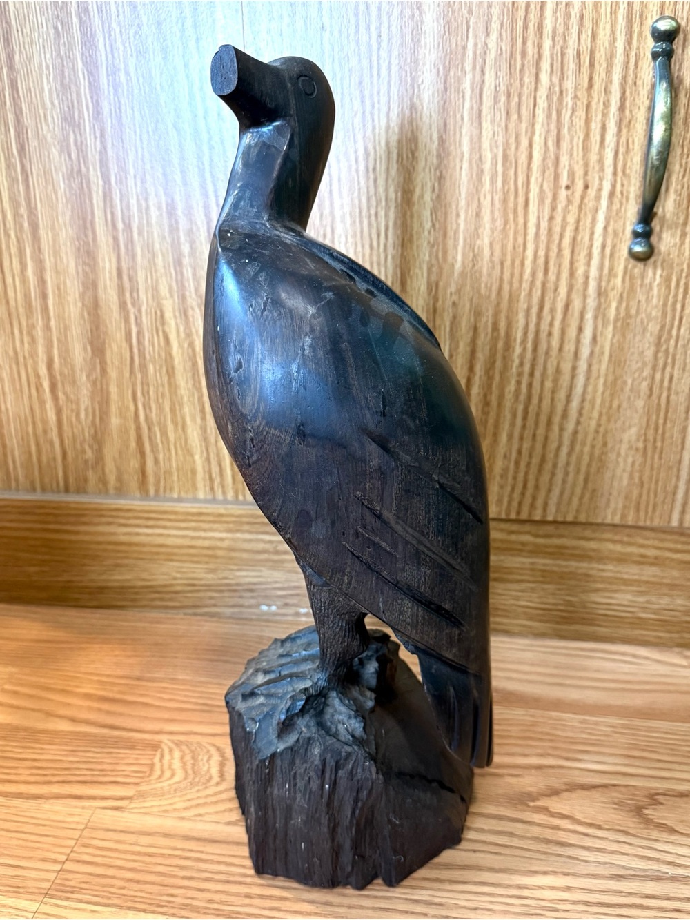15.5” Tall Duck southwest  Ironwood Hand Carved Wood Sculpture,needs beak repair